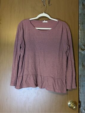 Jane and Delancey Mauve Long-Sleeve Peplum Top